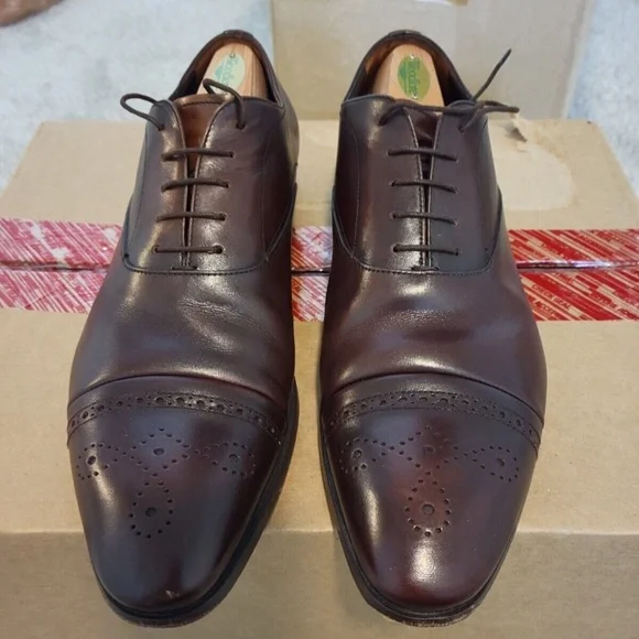 PRADA Brown Leather Cap Toe Oxfords - sz. 7.5 US / UK 7 EE